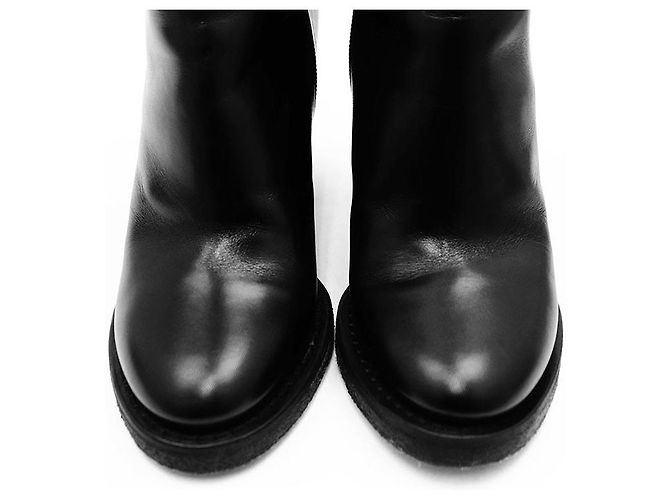 Timeless Stivaletti in pelle Chanel G31285 Nero Bordò - vista 13