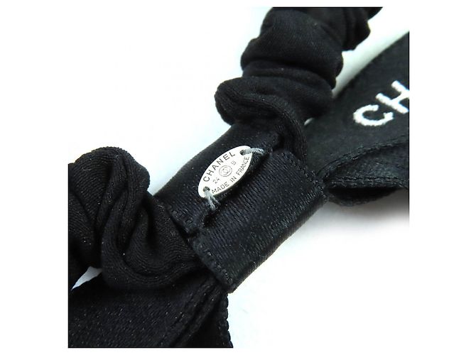 Timeless Scrunchie Chanel COCO Mark Logo Ribbon Accessorio per Capelli Nero - vista 5