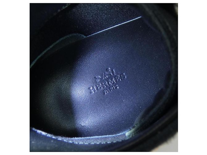 Hermès Tênis de lona de algodão e couro de bezerro Hermes Preto - vista 6