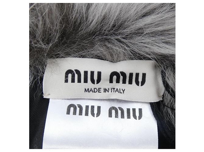 Sciarpa in pelle di pecora Miu Miu Marrone - vista 4