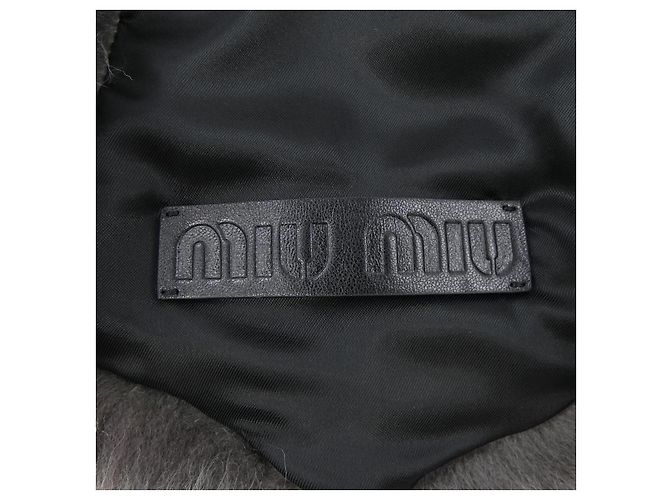 Sciarpa in pelle di pecora Miu Miu Marrone - vista 5