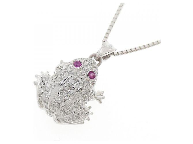 Autre Marque Collana Frog in Oro Au750, Rubino e Diamante Argento - vista 3