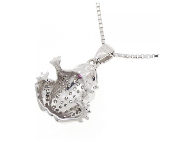 Autre Marque Collana Frog in Oro Au750, Rubino e Diamante Argento - vista 4