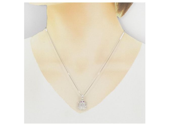 Autre Marque Collana Frog in Oro Au750, Rubino e Diamante Argento - vista 6