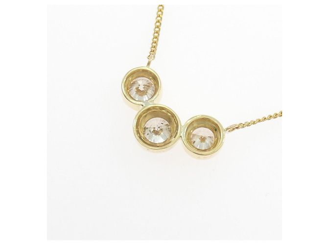 Autre Marque Au750 Drei-Stein-Diamantkette Golden - Ansicht 4
