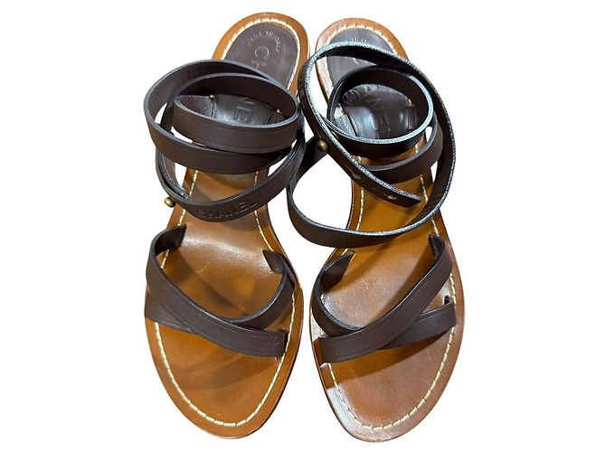 Sandali Chanel Coco Mark in pelle Marrone - vista 3