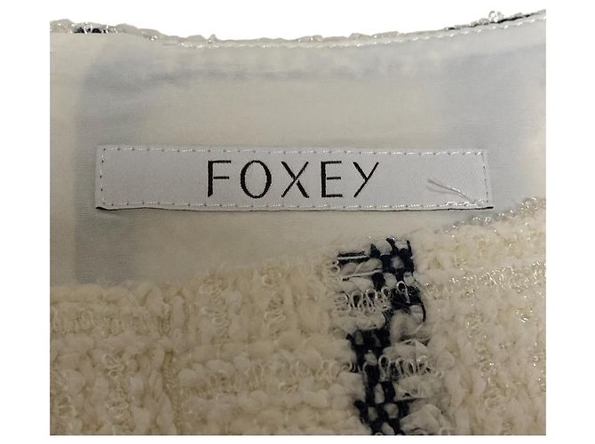 Autre Marque Elegantes Karo-Kleid FOXEY Beige Roh Marineblau - Ansicht 6