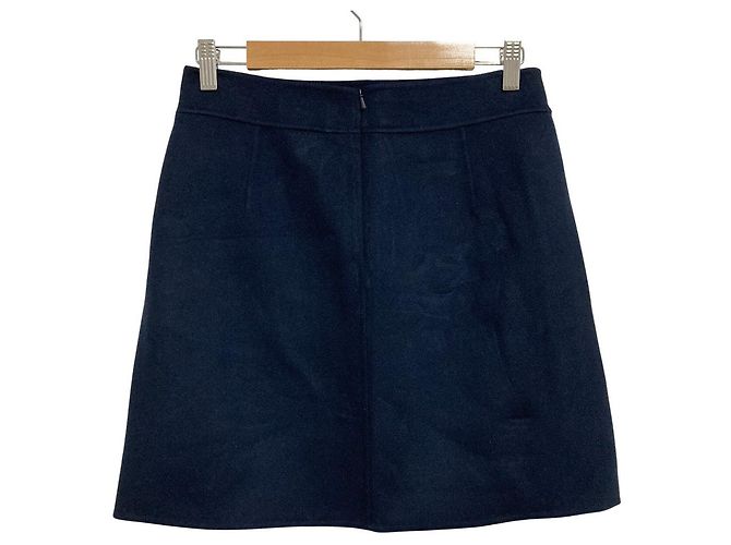 Falda de lana S Max Mara CUCITO A MANO Azul Azul marino - vista 3