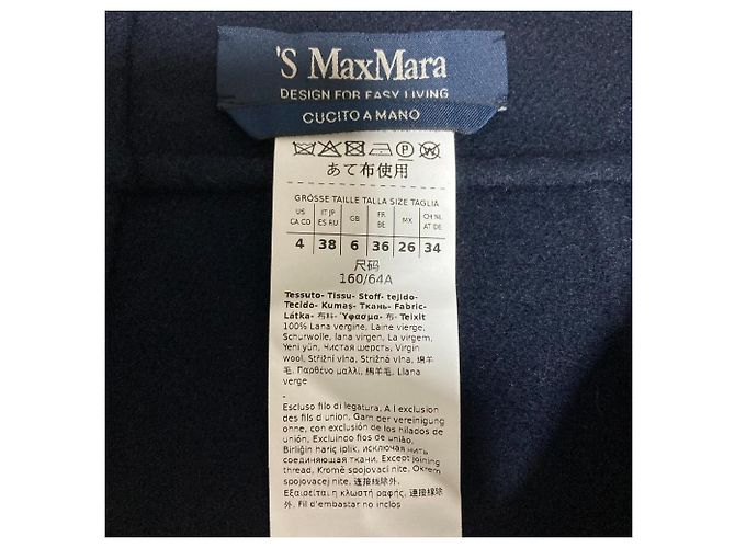 Falda de lana S Max Mara CUCITO A MANO Azul Azul marino - vista 5