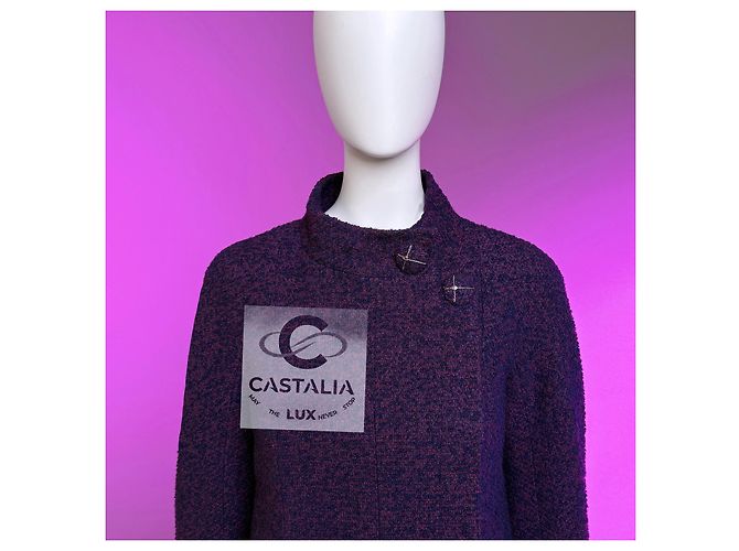 Chanel Amethyst Tweed Jacke Paris / Monaco 34 FR Dunkelviolett - Ansicht 5