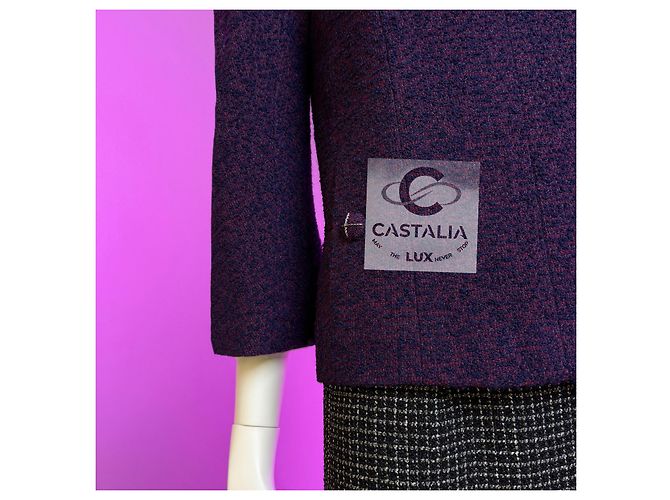 Chanel Amethyst Tweed Jacke Paris / Monaco 34 FR Dunkelviolett - Ansicht 6