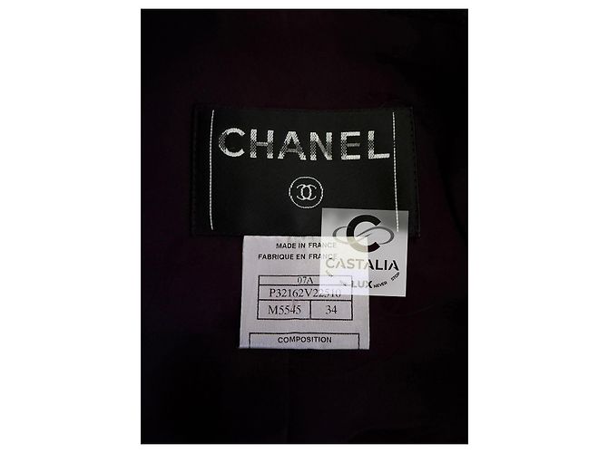 Chanel Amethyst Tweed Jacke Paris / Monaco 34 FR Dunkelviolett - Ansicht 9