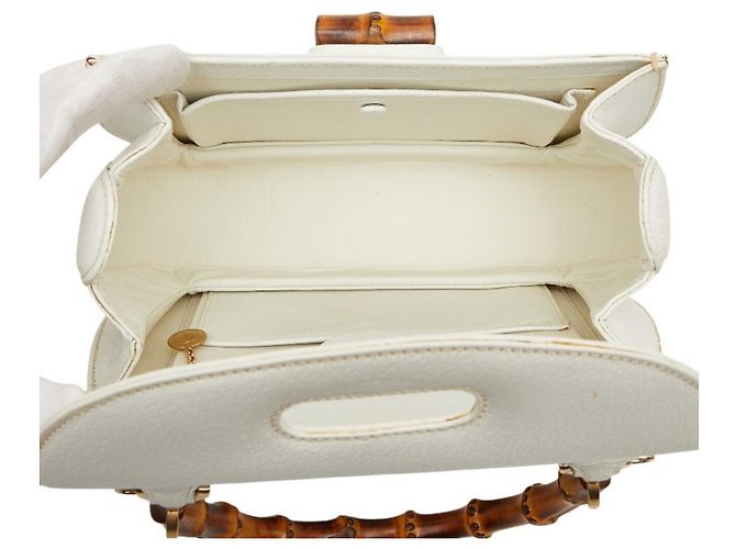Borsa a mano Gucci Bamboo Borsa a tracolla Bianco - vista 12