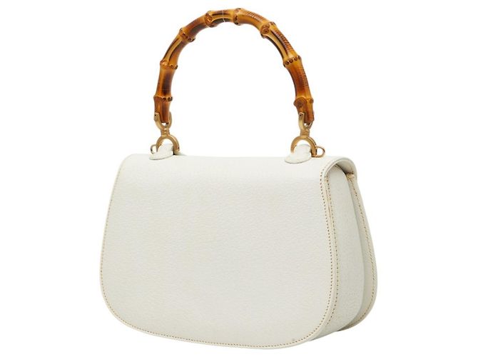 Borsa a mano Gucci Bamboo Borsa a tracolla Bianco - vista 2