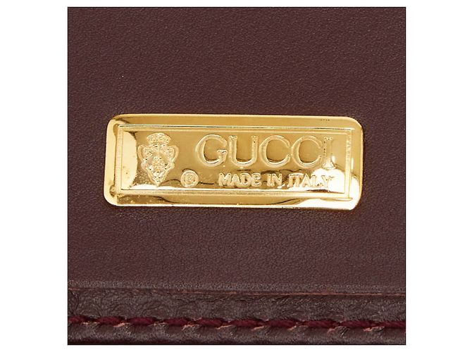 Portadocumenti in pelle bordeaux Gucci Rosso Bordò - vista 8