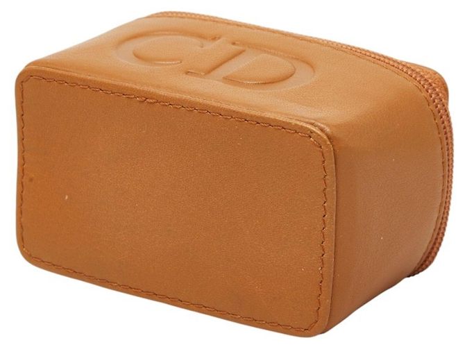Pochette Vanity Case in pelle marrone Christian Dior - vista 4