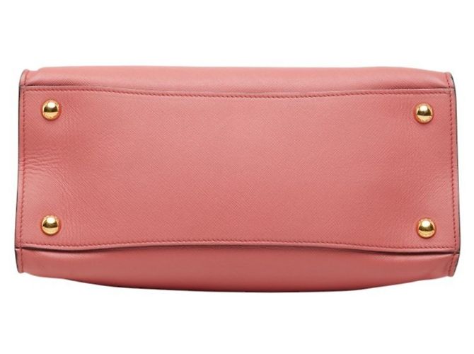 Borsa Prada Triangle Logo Plate in pelle Saffiano rosa - Ansicht 3