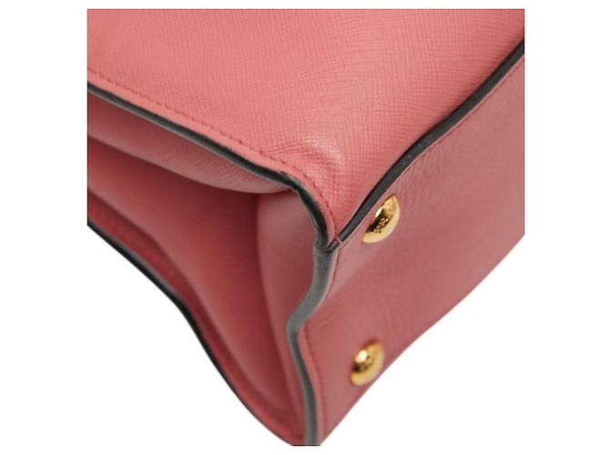 Borsa Prada Triangle Logo Plate in pelle Saffiano rosa - Ansicht 5