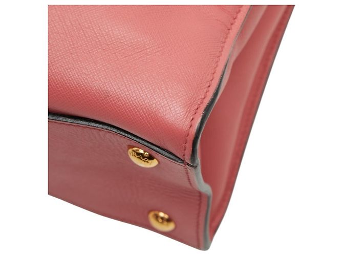 Borsa Prada Triangle Logo Plate in pelle Saffiano rosa - Ansicht 6