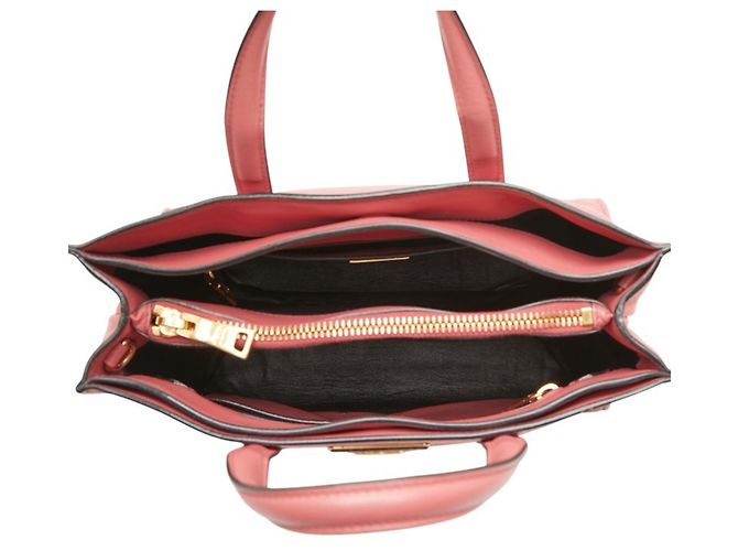 Borsa Prada Triangle Logo Plate in pelle Saffiano rosa - Ansicht 8