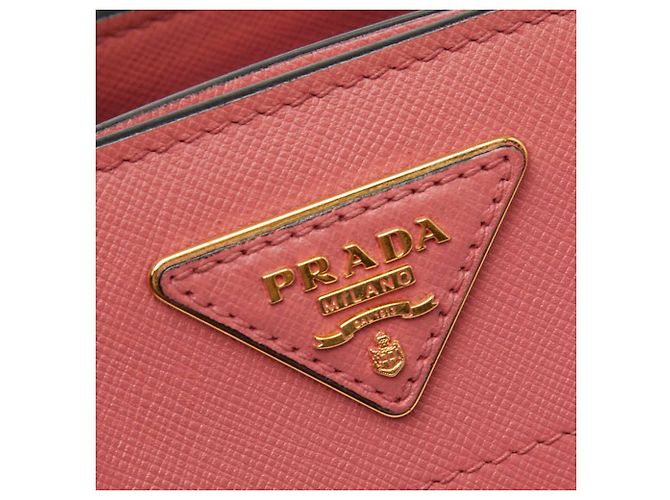 Borsa Prada Triangle Logo Plate in pelle Saffiano rosa - Ansicht 9