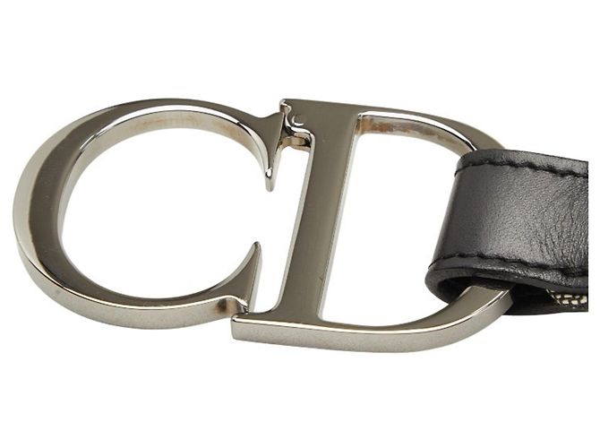 Christian Dior Dior Trotter Gürtel mit CD-Logo-Schnalle Schwarz Weiß - Ansicht 4