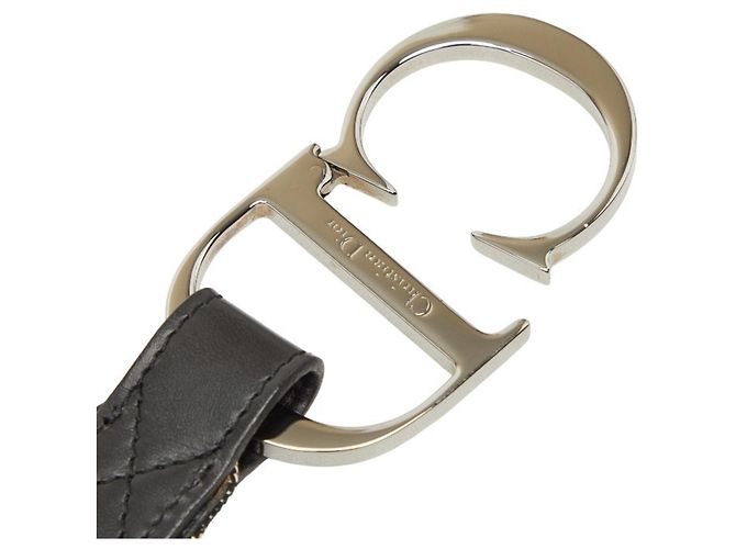 Christian Dior Dior Trotter Gürtel mit CD-Logo-Schnalle Schwarz Weiß - Ansicht 5