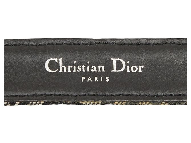 Christian Dior Dior Trotter Gürtel mit CD-Logo-Schnalle Schwarz Weiß - Ansicht 7