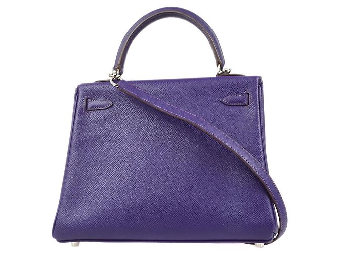 Hermès Hermes Kelly Purple Epsom con Hardware Palladium 25 Porpora - vista 2