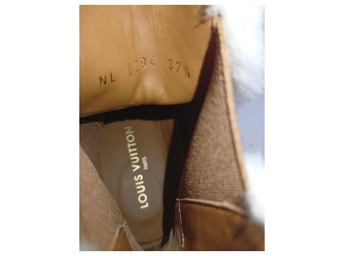 Botas Chelsea Louis Vuitton de ante marrón con forro de pelo Castaño - vista 5
