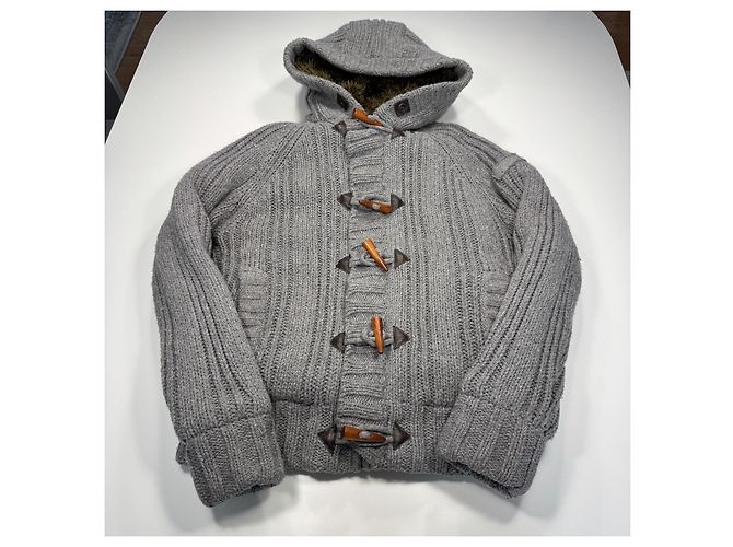 Autre Marque Schott NYC Grey Knit Duffle Coat - view 3