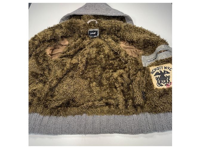 Autre Marque Schott NYC Grey Knit Duffle Coat - view 6