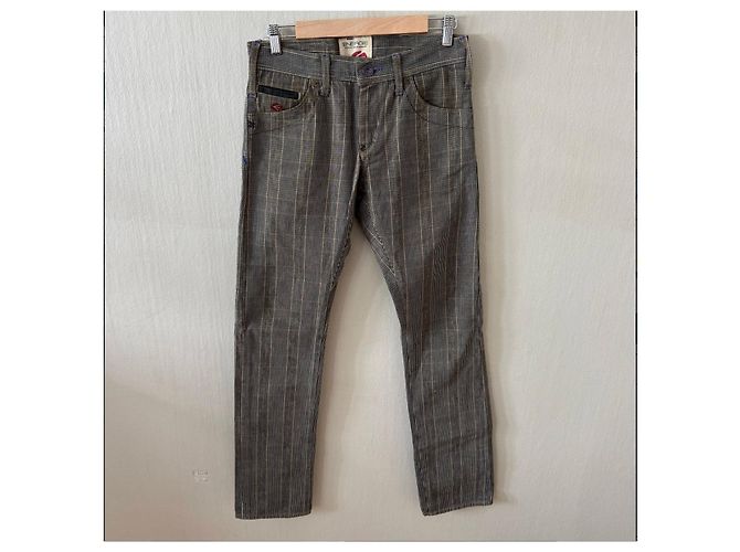 Autre Marque Jeans a righe Energie uomo Marrone Nero Grigio - vista 4