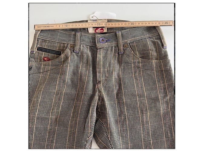 Autre Marque Jeans a righe Energie uomo Marrone Nero Grigio - vista 5