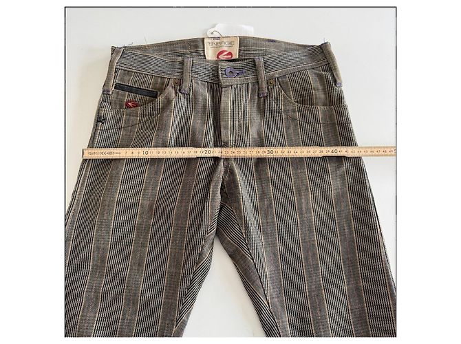 Autre Marque Jeans a righe Energie uomo Marrone Nero Grigio - vista 6