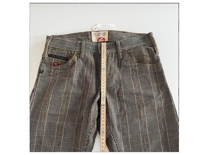 Autre Marque Jeans a righe Energie uomo Marrone Nero Grigio - vista 7