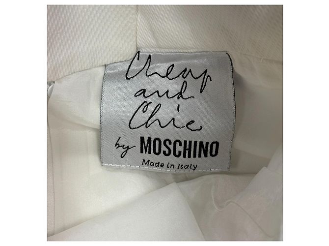 Moschino Cheap and Chic Falda Evasé Blanca Texturizada Blanco - vista 4