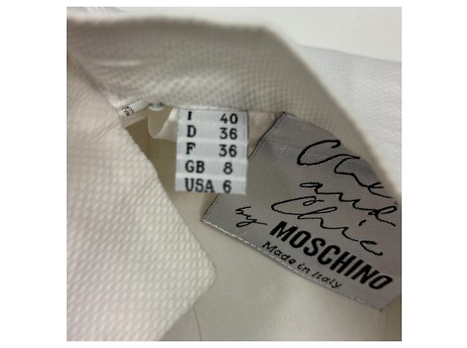 Moschino Cheap and Chic Falda Evasé Blanca Texturizada Blanco - vista 5