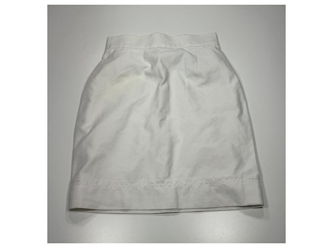Moschino Cheap and Chic Falda Evasé Blanca Texturizada Blanco - vista 6