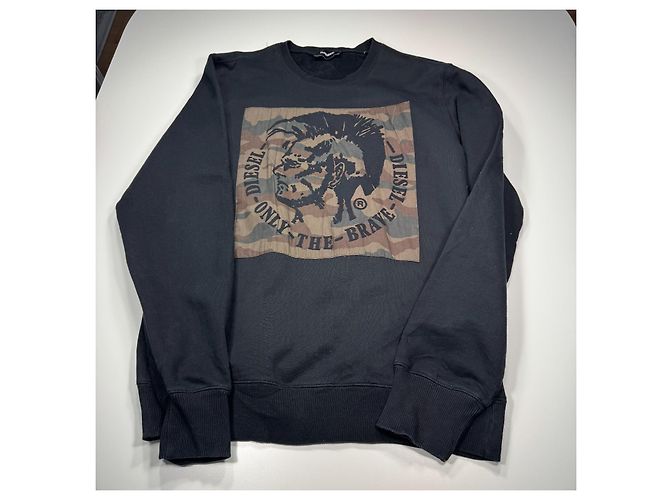Diesel "Only The Brave" Grafik-Sweatshirt Schwarz Khaki - Ansicht 3