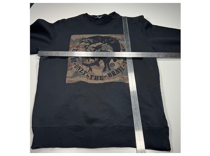 Diesel "Only The Brave" Grafik-Sweatshirt Schwarz Khaki - Ansicht 7