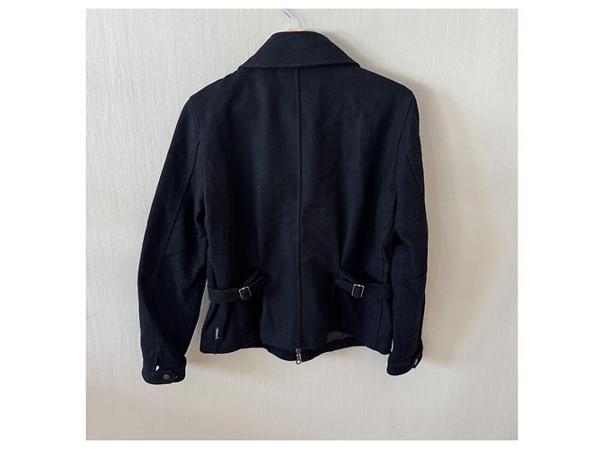 Armani Jeans Black Wool Blend Bomber Jacket - view 2