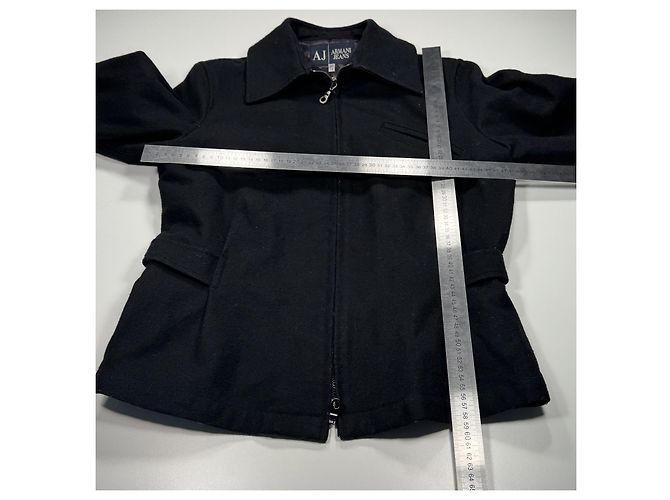 Armani Jeans Black Wool Blend Bomber Jacket - view 6