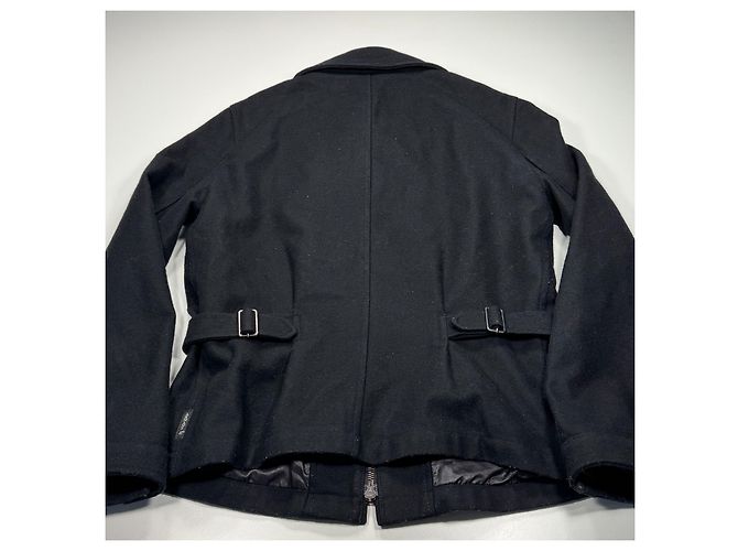 Armani Jeans Black Wool Blend Bomber Jacket - view 7