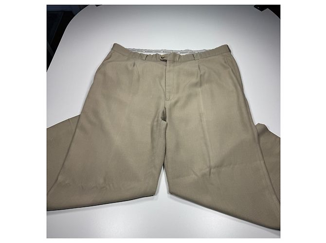 Burberry Leisure Pantaloni Beige con Piega - vista 3