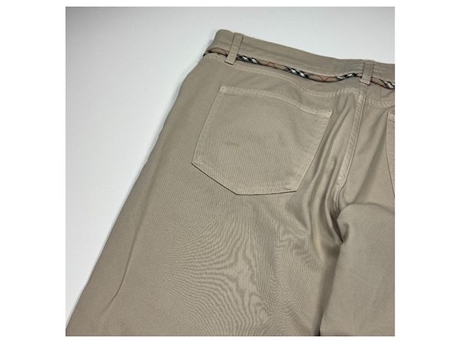 Pantalones Burberry Beige de mezcla de algodón con Nova Check - vista 10