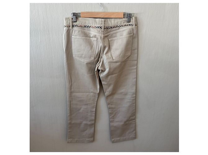 Pantalones Burberry Beige de mezcla de algodón con Nova Check - vista 2
