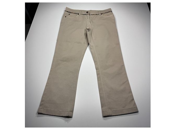 Pantalones Burberry Beige de mezcla de algodón con Nova Check - vista 3
