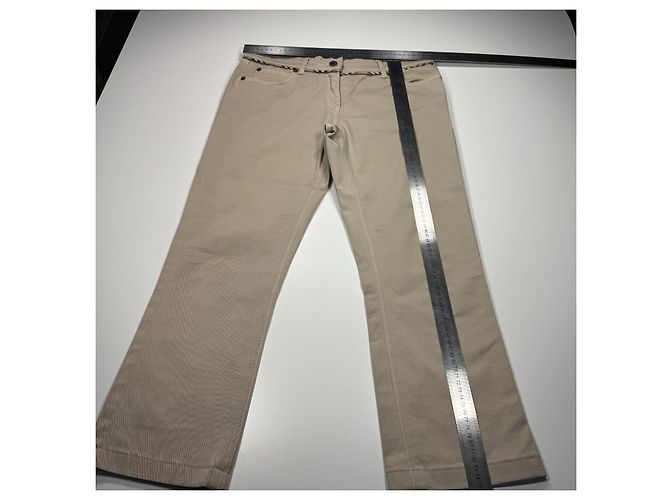 Pantalones Burberry Beige de mezcla de algodón con Nova Check - vista 7