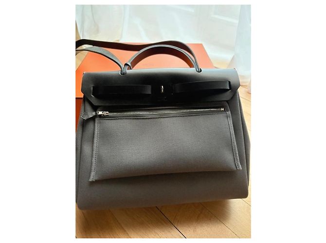 Hermès Herbag Zip 31 Cargo Pocket Edizione Limitata Nero Grigio - vista 3